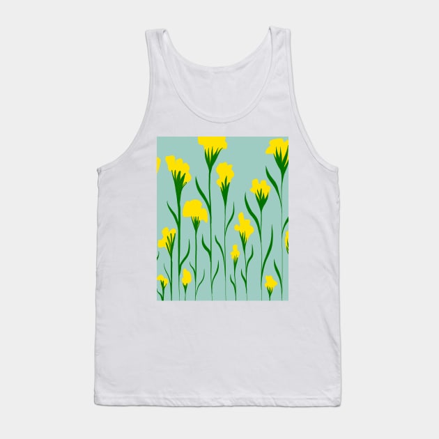 Yellow petal flowers print Tank Top by covostudio